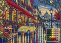 Thumbnail for The Rainy Tram Street Car, 70x50 cm diamond painting – finished design preview with a close-up of square drills