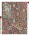 Thumbnail for Diamond painting adhesive canvas preview - The Rose Clockmakers Room