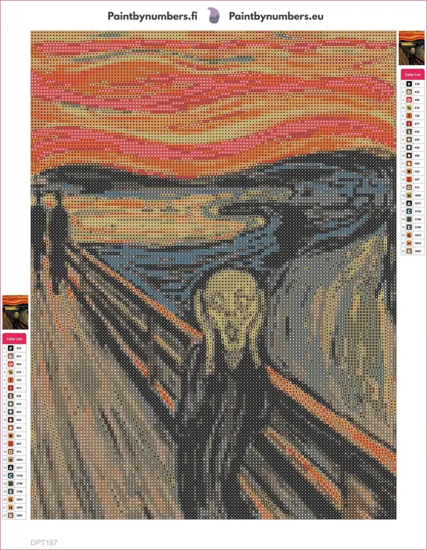 The Scream 1893 diamond painting adhesive canvas 30x40cm