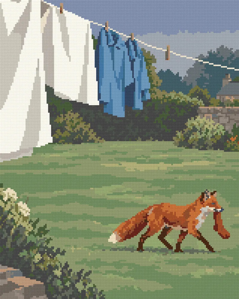 The Sock Thief, 40x50 cm diamond painting – finished design preview