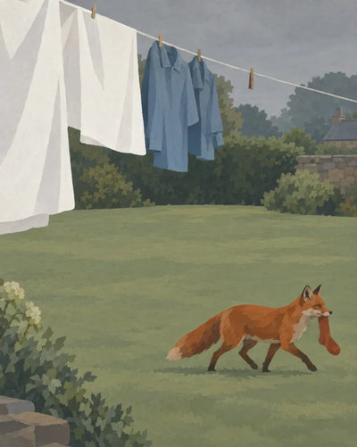 The Sock Thief, 40x50 cm diamond painting – original artwork the design is made from