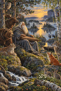 Thumbnail for Old man with kantele and forest animals paint by numbers.