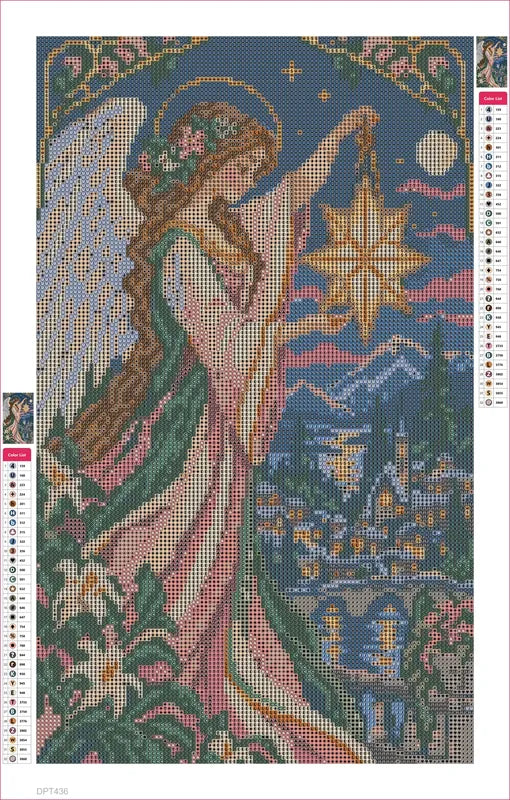 Diamond painting adhesive canvas preview - The Star Lantern Messenger