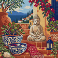 Thumbnail for The Terracotta Meditation Steps, 40x40 cm diamond painting – full design preview without the close-up inset