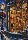 Thumbnail for Toy shop window in snow paint by numbers, nutcracker and toys.