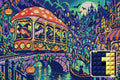 Thumbnail for The Witches Mushroom Tram, 60x40 cm diamond painting – finished design preview with a close-up of square drills