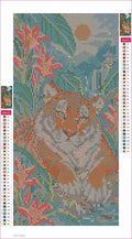 Thumbnail for Diamond painting adhesive canvas preview - Tiger among the Ginger Lilies