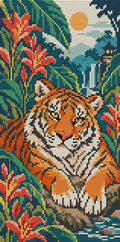 Thumbnail for Tiger among the Ginger Lilies, 20x40 cm diamond painting – full design preview without the close-up inset