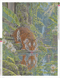 Thumbnail for Diamond painting adhesive canvas preview - Tiger at the Temple Pool