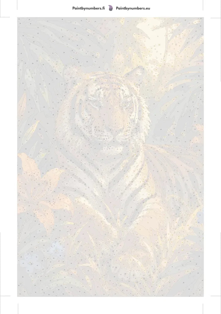 Paint by numbers numbered canvas - Tiger in Jungle 40x60cm
