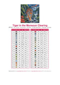 Thumbnail for DMC color chart for Tiger in the Monsoon Clearing diamond painting - 36 colors