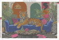 Thumbnail for Diamond painting adhesive canvas preview - Tiger on Sofa