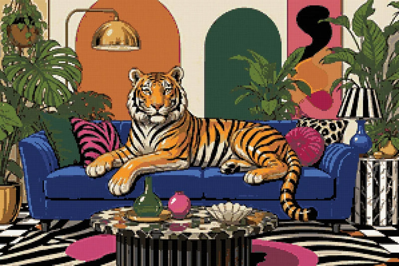 Diamantmönster för Tiger on Sofa