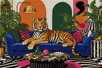 Thumbnail for Diamond painting pattern chart - Tiger on Sofa