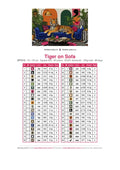 Thumbnail for DMC color chart for Tiger on Sofa diamond painting - 40 colors