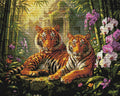 Thumbnail for Diamond Pattern - Tigers in Bamboo Grove