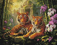 Thumbnail for Diamond Pattern - Tigers in Bamboo Grove