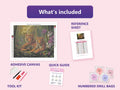 Thumbnail for Tigers in Bamboo Grove 50x40cm diamond painting kit contents: adhesive canvas, color chart, tools and diamond bags