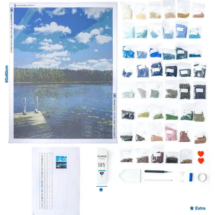 Contents of the diamond painting package