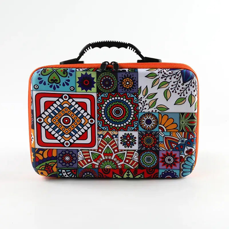 Diamond painting storage case open, showing compartments