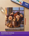 Thumbnail for Valmiin numeromaalauksen havainnekuva - Pears and Flowers in Copper Pot 40x50cm