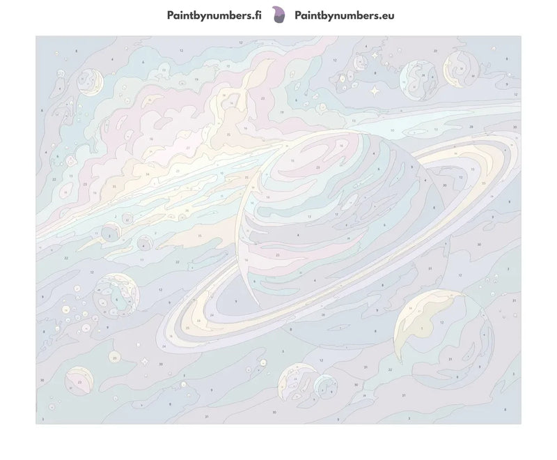 Paint by numbers canvas - Saturn and Planets