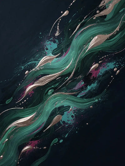 Abstract Waves -timanttimaalaus 60x80cm – abstraktit aallot