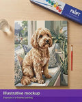 Thumbnail for Valmiin numeromaalauksen havainnekuva - Curly Dog on Sofa 40x50cm