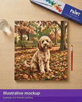 Thumbnail for Valmiin numeromaalauksen havainnekuva - Dog in Autumn Park 50x50cm