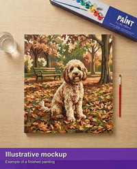 Thumbnail for Valmiin numeromaalauksen havainnekuva - Dog in Autumn Park 50x50cm