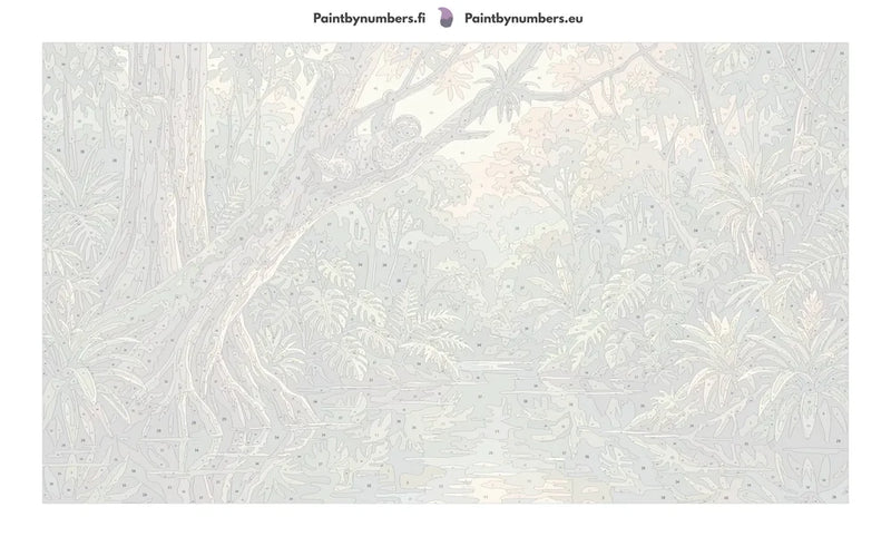 Numbered canvas - Sloth in Rainforest 70x40cm