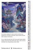 Thumbnail for Paint by numbers color chart - Pagoda and Cherry Blossoms - väriluettelo ja ohjeet