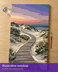 Thumbnail for Valmiin numeromaalauksen havainnekuva - Wooden Path on Sand Dunes 40x70cm