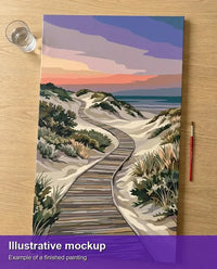 Thumbnail for Valmiin numeromaalauksen havainnekuva - Wooden Path on Sand Dunes 40x70cm