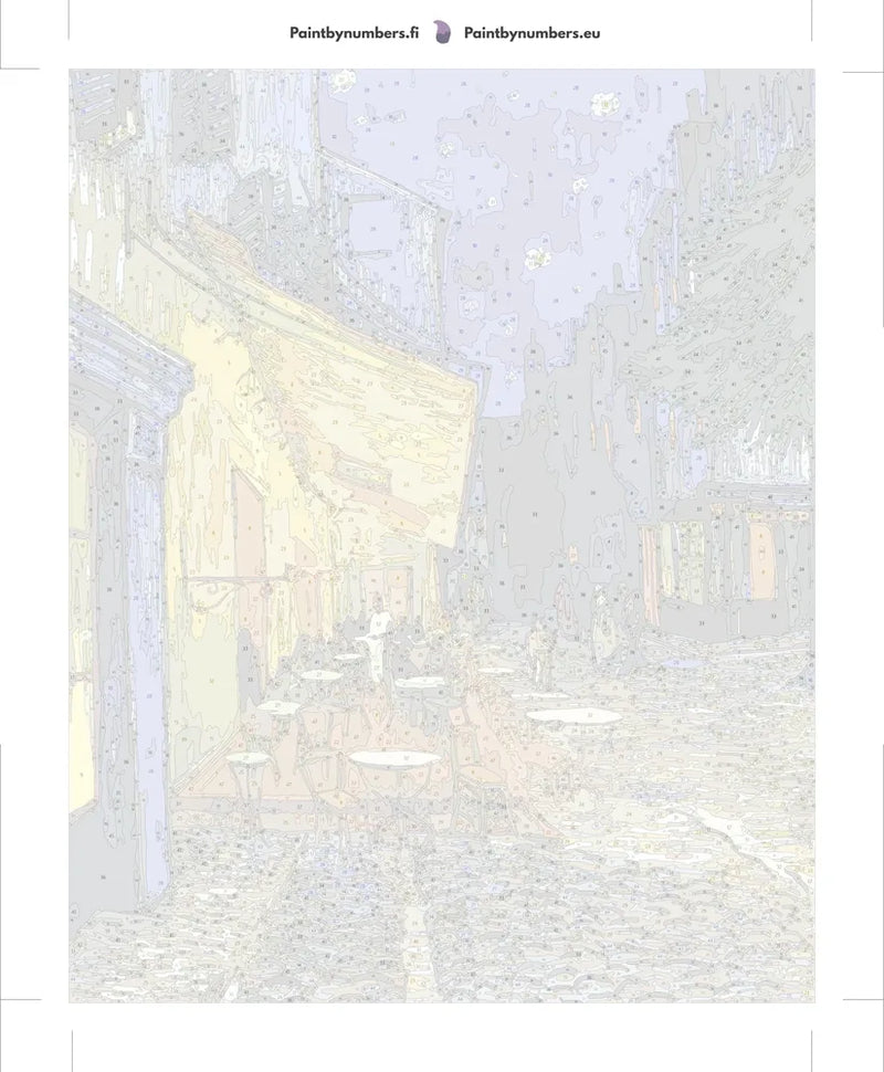 Paint by numbers canvas - Cafe Terrace at Night