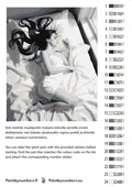 Thumbnail for Paint by numbers color chart - Woman Sleeping in Bed - väriluettelo ja ohjeet
