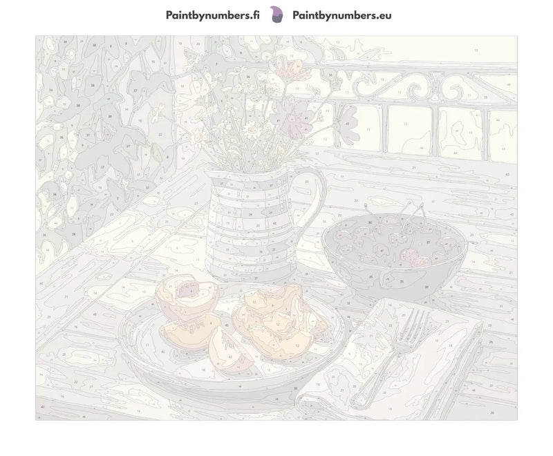 Paint by numbers canvas - Peaches Cherries and Flowers