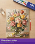 Thumbnail for Valmiin numeromaalauksen havainnekuva - Roses and Tulips Bouquet 40x50cm