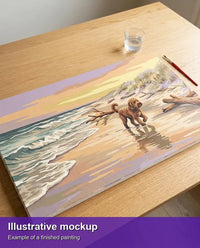 Thumbnail for Valmiin numeromaalauksen havainnekuva - Dog on Beach 70x40cm