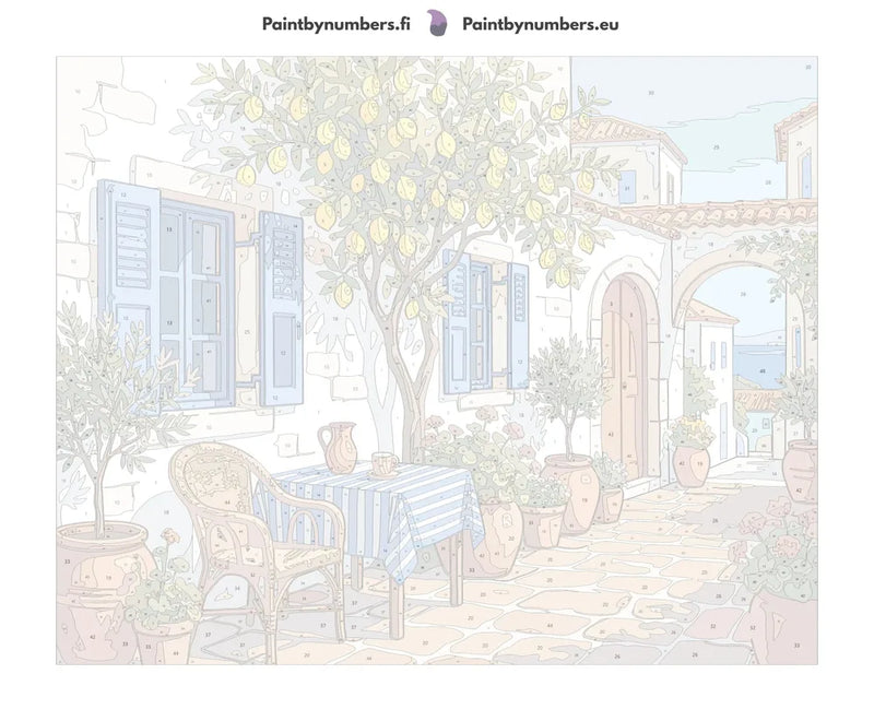 Paint by numbers canvas - Courtyard with Lemon Tree