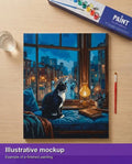 Thumbnail for Valmiin numeromaalauksen havainnekuva - Cat City Window View 40x50cm