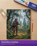 Thumbnail for Illustration of the completed paint by numbers - Hooded Traveler in Forest 40x50cm