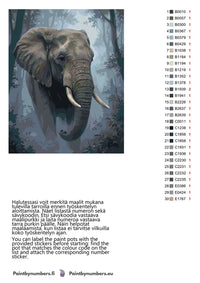 Thumbnail for Värikartta ja ohjeet - Elephant in Forest 40x50cm