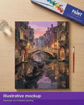 Thumbnail for Valmiin numeromaalauksen havainnekuva - Venetian Gondola at Dusk 40x50cm