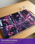 Thumbnail for Illustration of the finished paint by numbers - Neon City Reflections 70x40cm