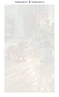 Thumbnail for Numeroitu kangas - Dachshund and Pine Branches 40x70cm