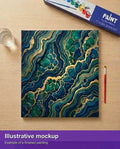 Thumbnail for Valmiin numeromaalauksen havainnekuva - Green Agate Pattern 50x50cm