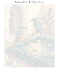 Thumbnail for Paint by numbers canvas - Two Kingfishers by Fountain