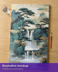 Thumbnail for Valmiin numeromaalauksen havainnekuva - Waterfall and Pine Trees 40x70cm