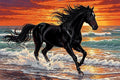 Thumbnail for Timanttimaalaus Black Horse at Sunset